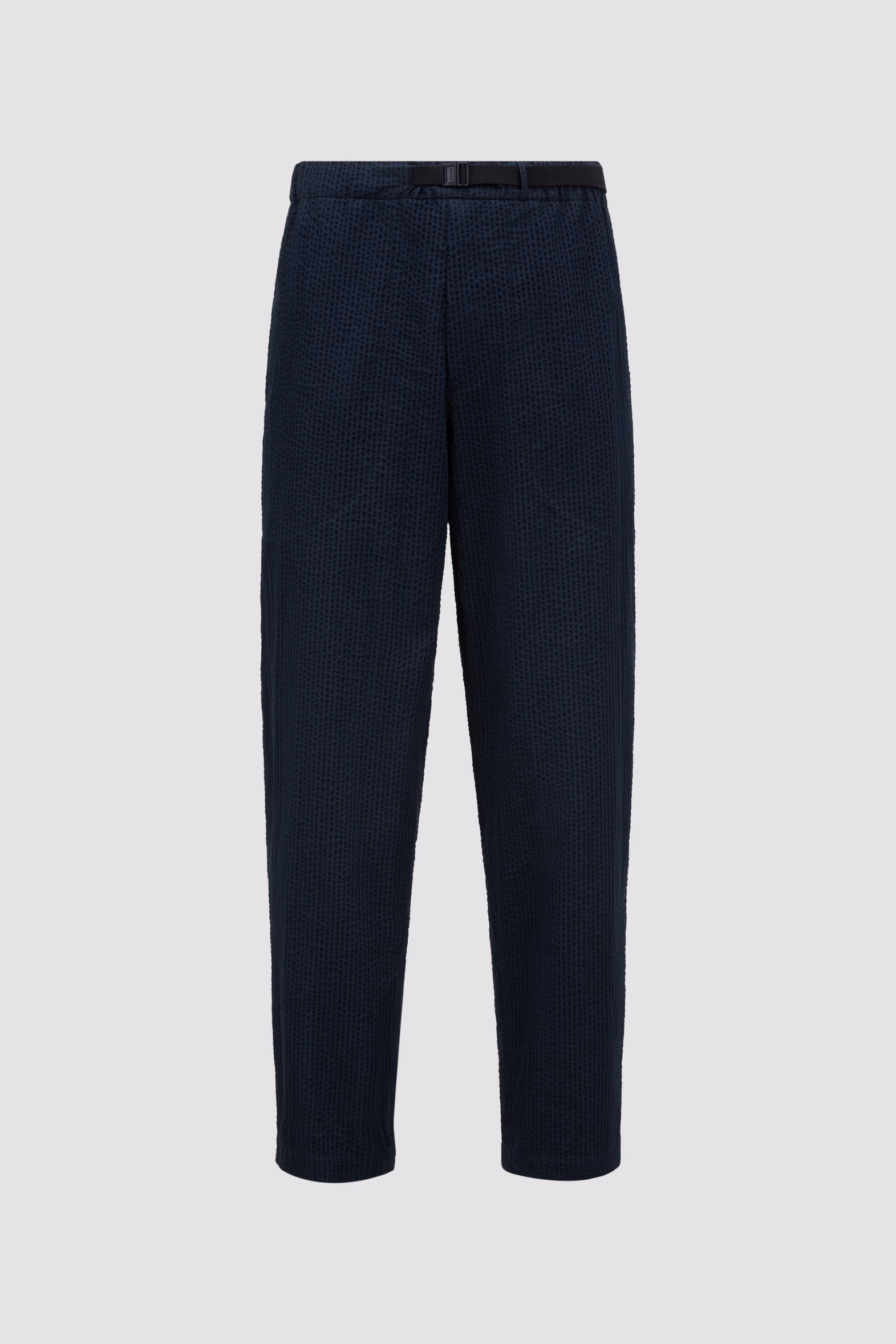 Belted Seersucker Pants Men Dark Blue Moncler 2